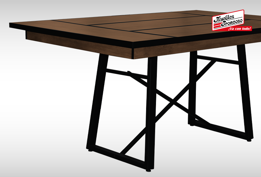 ANTECOMEDOR LAWRENCE RECTANGULAR CON 6 SILLAS RUSSEL ALPHA LATTE