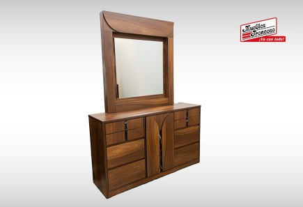 CABECERA, DOS BURÓS Y CÓMODA CON LUNA ZAGREB