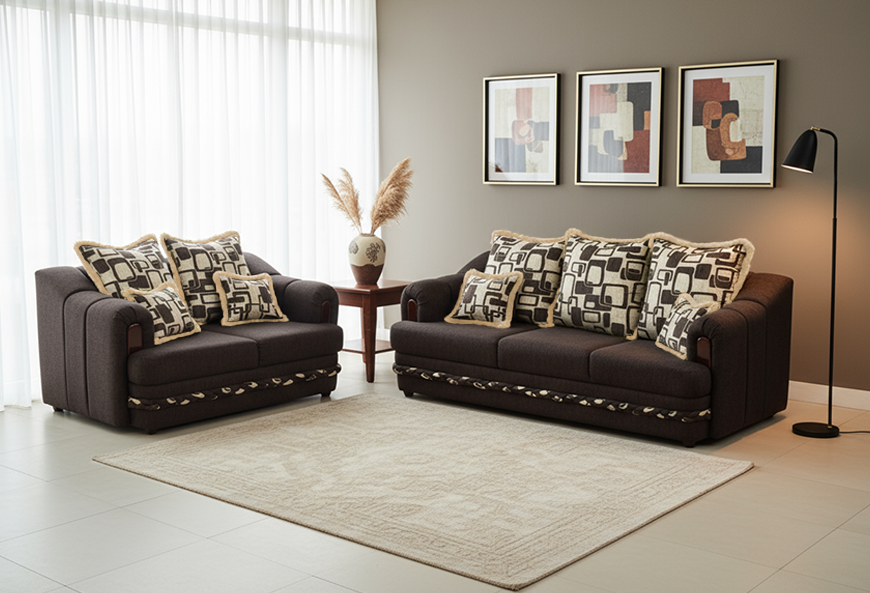 SOFÁ Y LOVE SEAT ROMA CHOCOLATE