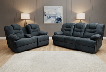 SOFÁ Y LOVE SEAT HARRY GREY CON RECLINABLES