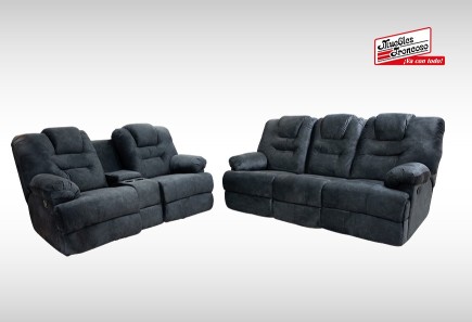 SOFÁ Y LOVE SEAT HARRY GREY CON RECLINABLES