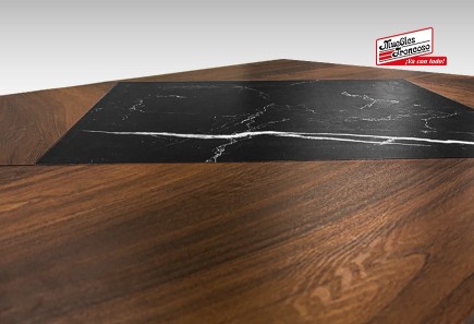 ANTECOMEDOR SALVATORE CON 4 SILLAS ROYALE NEGRO