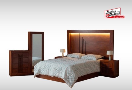 CABECERA, DOS BURÓS Y CÓMODA CON LUNA MCKENZIE