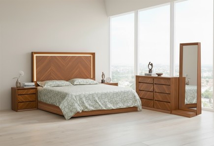 CABECERA, DOS BURÓS Y CÓMODA CON LUNA TZALAM II UV