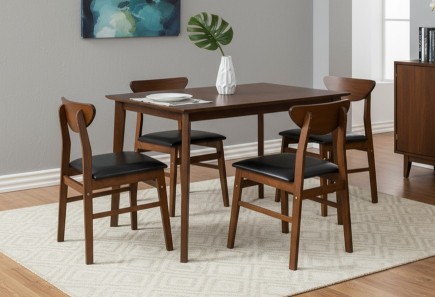 ANTECOMEDOR ELLIA NOGAL CON 4 SILLAS