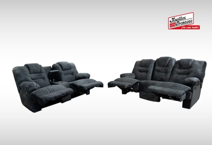 SOFÁ Y LOVE SEAT HARRY GREY CON RECLINABLES