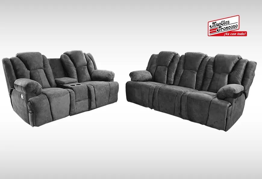 SOFÁ, LOVE SEAT (SILLÓ CON CONTROL) CHARLESTON GREY RECLINABLE