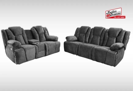 SOFÁ, LOVE SEAT (SILLÓ CON CONTROL) CHARLESTON GREY RECLINABLE