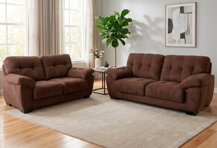 SALA DAKOTA CHAMPION CHOCOLATE SOFÁ Y LOVE SEAT