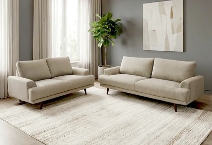 SALA DIANN EGIPTO TAUPE SOFÁ Y LOVE SEAT