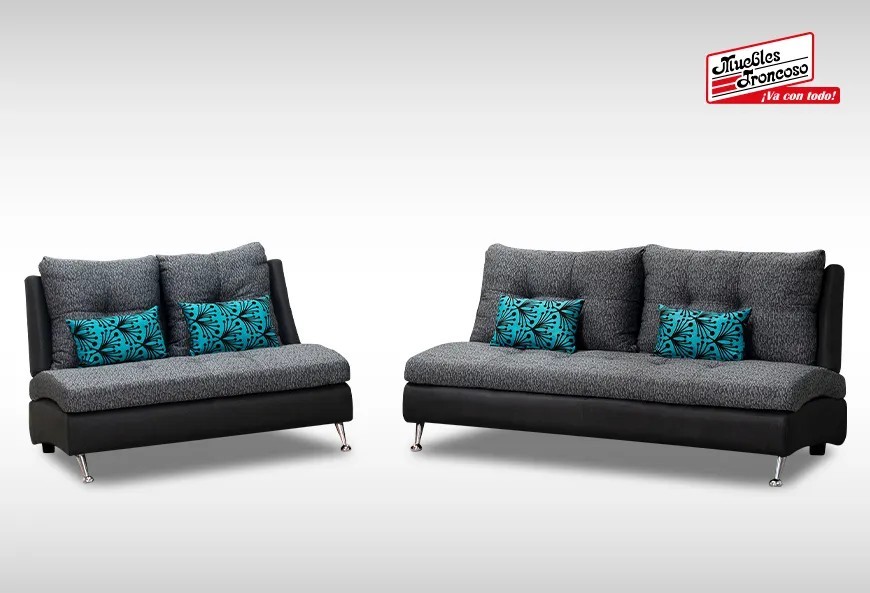 SALA DAISY ILLIE BLACK SOFÁ Y LOVE SEAT