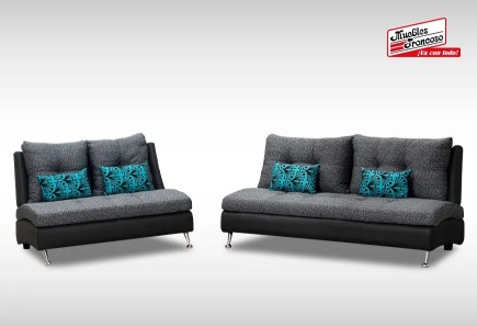 SALA DAISY ILLIE BLACK SOFÁ Y LOVE SEAT