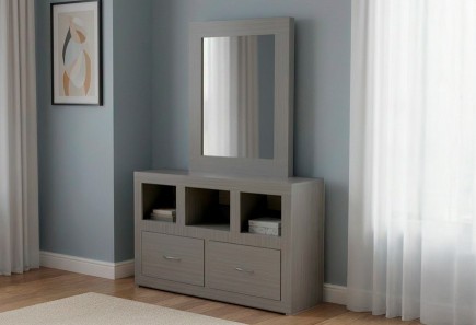 CÓMODA Y LUNA MÓNACO GRIS