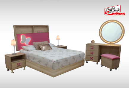 CABECERA, DOS BUROS, CÓMODA Y LUNA MILEY