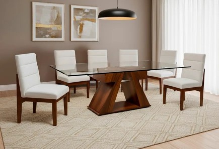 ANTECOMEDOR BARI CON 6 SILLAS MONTANA GIRONA IVORY