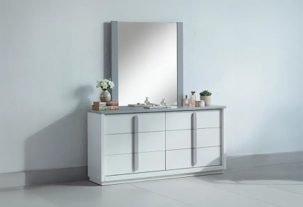 CÓMODA Y LUNA MAE GRIS/TULE WHITE