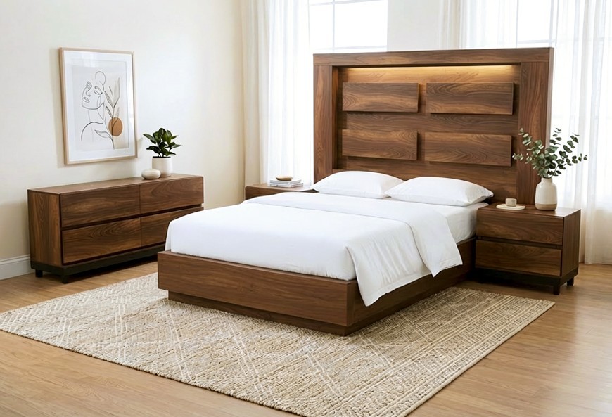 CABECERA, DOS BURÓS Y TOCADOR CHELSEA