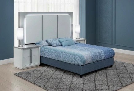 CABECERA Y DOS BURÓS MAE GRIS/TULE WHITE