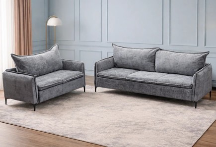 SOFÁ Y LOVE SEAT GEMA GRIS