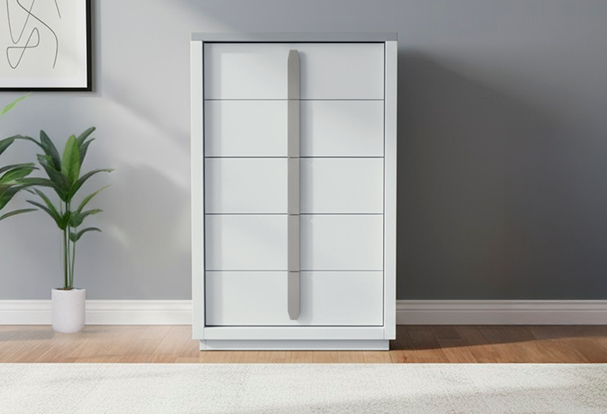 COMODA CAJONERA ALTA MAE GRIS/TULE WHITE