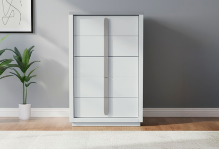 COMODA CAJONERA ALTA MAE GRIS/TULE WHITE