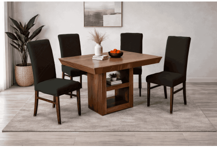 ANTECOMEDOR ITALIA CON 4 SILLAS RUSSEL CHARCOAL