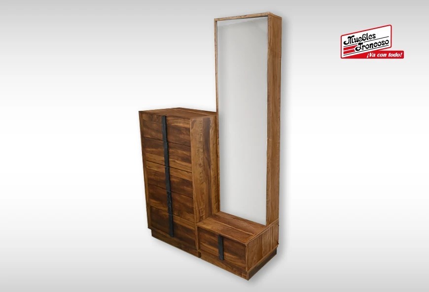 CABECERA, DOS BURÓS, CÓMODA Y LUNA OLMO ROBLE