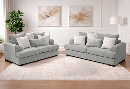 SOFÁ Y LOVE SEAT MONTECARLO GRIS