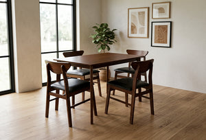 ANTECOMEDOR ELLIA NOGAL CON 4 SILLAS