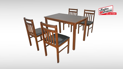 ANTECOMEDOR NEW JACK JR CON 4 SILLAS NOGAL