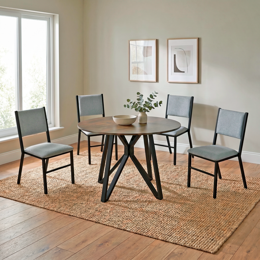 ANTECOMEDOR LAWRENCE REDONDO CON 4 SILLAS BERLÍN
