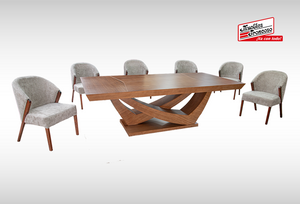 ANTECOMEDOR ROTTER UV CON 6 SILLAS CRETA GRIS