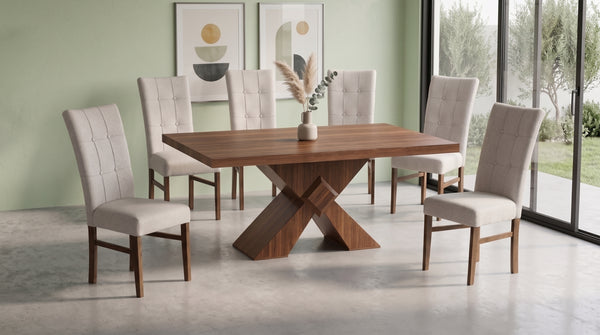 ANTECOMEDOR SIRIUS CON 6 SILLAS MAGIT BEIGE