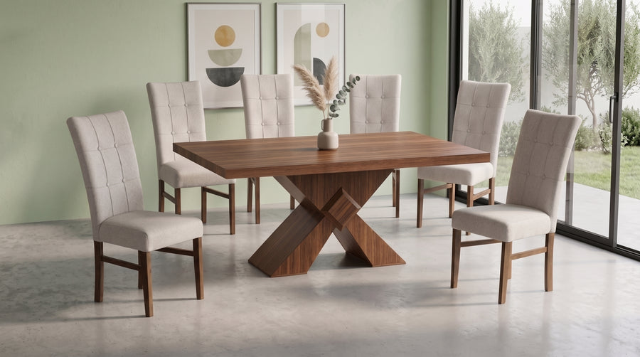 ANTECOMEDOR SIRIUS CON 6 SILLAS MAGIT BEIGE