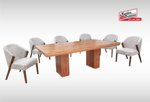 ANTECOMEDOR OSIRIS II UV CON 6 SILLAS CRETA GRIS