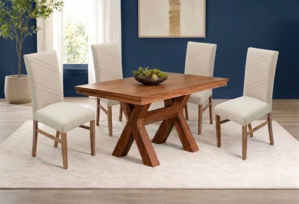 ANTECOMEDOR EMMA CON 4 SILLAS RUSSEL ALPHA LATTE
