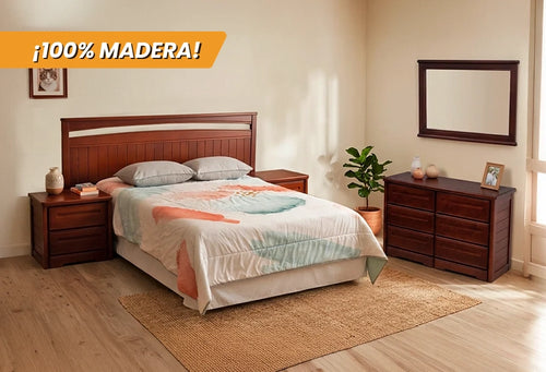 CABECERA, DOS BURÓS Y CÓMODA CON LUNA SAN DIEGO