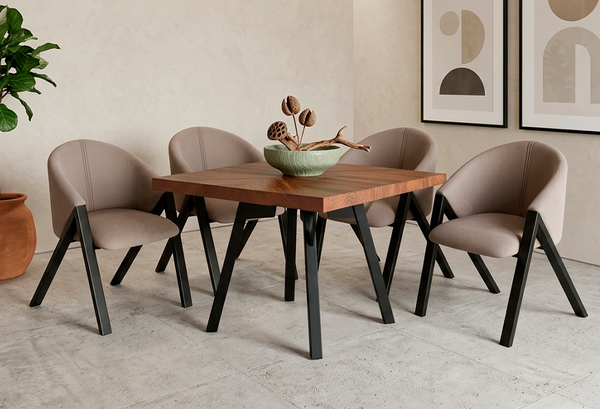 ANTECOMEDOR MALLORY JR CON 4 SILLAS CAPUCHINO