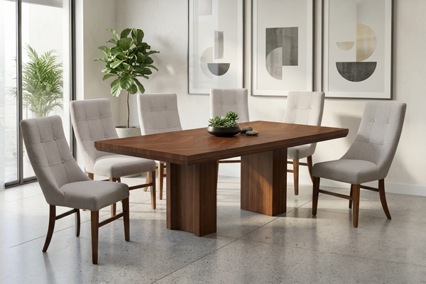 ANTECOMEDOR OSIRIS UV CON 6 SILLAS ESPARTA BEIGE