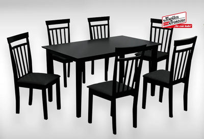 ANTECOMEDOR APRIL RECTANGULAR NEGRO CON 6 SILLAS
