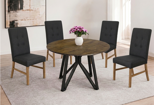 ANTECOMEDOR LAWRENCE REDONDO CON 4 SILLAS ROMA