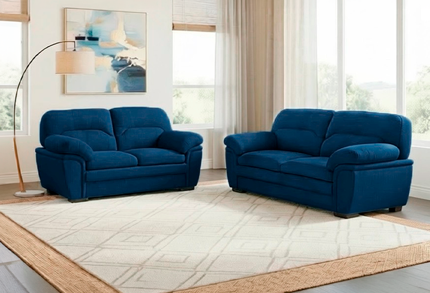 SOFÁ Y LOVE SEAT ALASKA AZUL MARINO