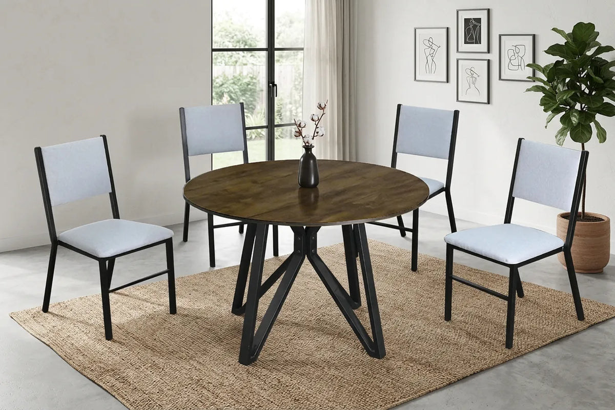 ANTECOMEDOR LAWRENCE REDONDO CON 4 SILLAS BERLÍN
