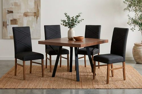 ANTECOMEDOR MALLORY JR CON  4 SILLAS RUSSEL CHARCOAL