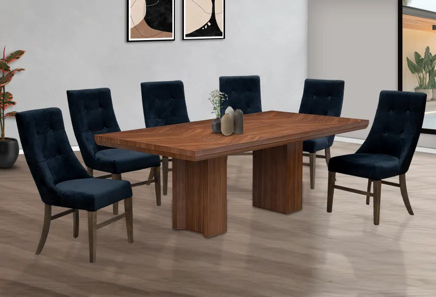 ANTECOMEDOR OSIRIS II UV CON 6 SILLAS ESPARTA BLACK