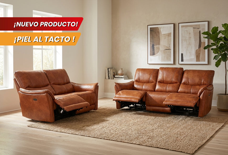 SOFÁ Y LOVE SEAT 50165 CON RECLINABLES ELÉCTRICOS