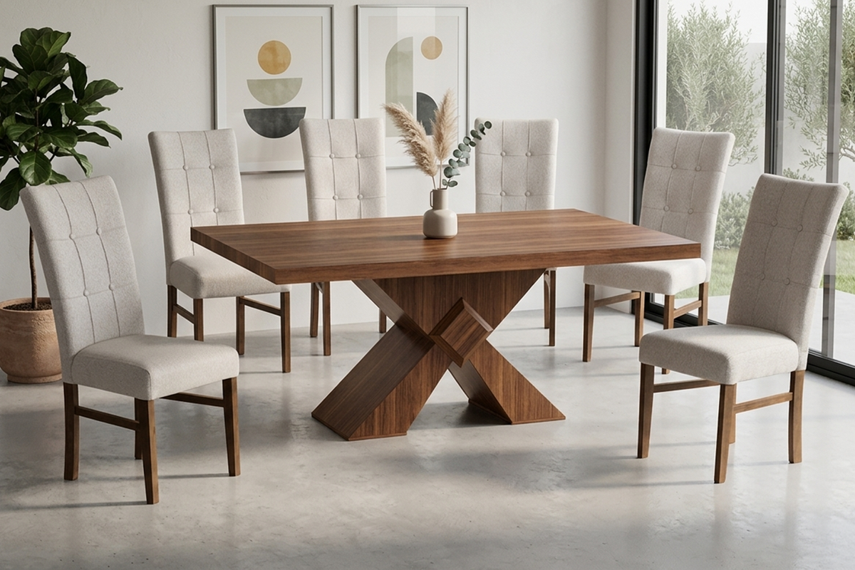 ANTECOMEDOR SIRIUS CON 6 SILLAS MAGIT BEIGE