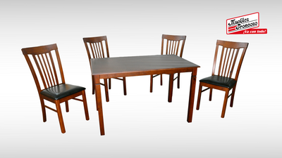 ANTECOMEDOR AVALON CON 4 SILLAS NOGAL