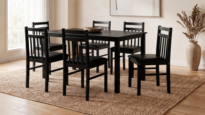 ANTECOMEDOR NEW JACK RECTANGULAR CON 6 SILLAS ESPRESSO