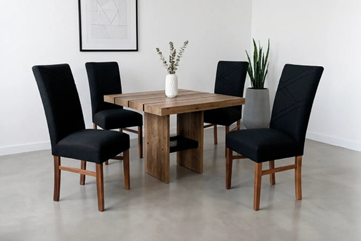 ANTECOMEDOR PEPPER JR CON 4 SILLAS RUSSEL CHARCOAL